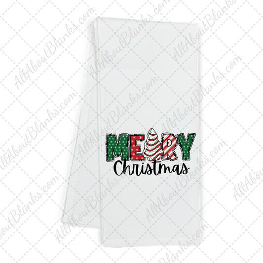 Merry Christmas Tree Cake Transfer