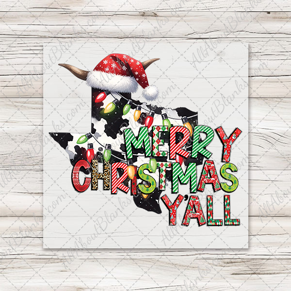 Merry Christmas Ya'll Texas Transfer - T-SHIRT SIZE