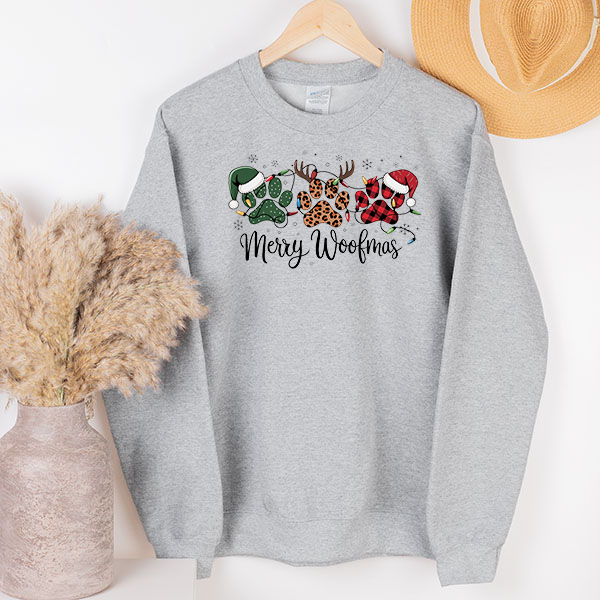 Merry Woofmas Dog Paws Transfer - T-SHIRT SIZE