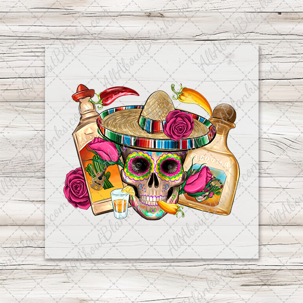 Mexican Skull Sombrero Transfer