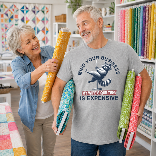 Mind Your Business My Wife's Quilting Is Expensive Transfer