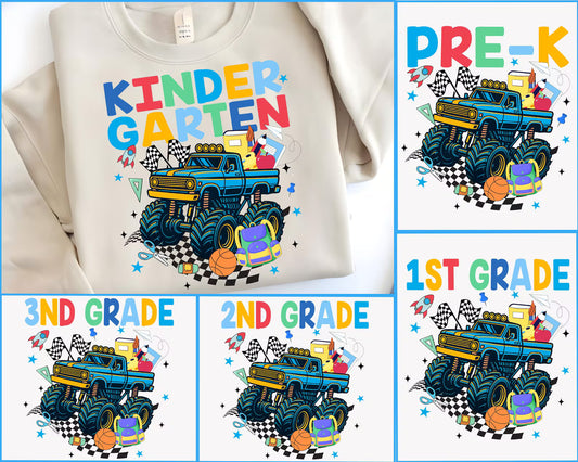 Monster Trucks Back To School Transfers