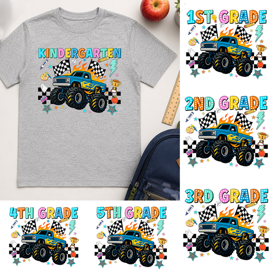 Monster Trucks Back To School Transfers