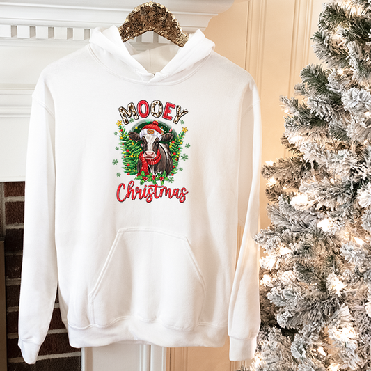 Mooey Christmas Cow Transfer - T-SHIRT SIZE