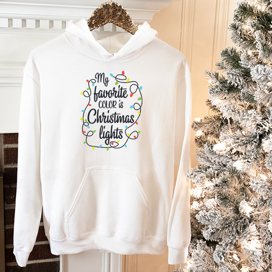 My Favorite Color Is Christmas Lights Transfer - T-SHIRT SIZE