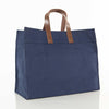 Natural Canvas Utility Tote with Leather Handles