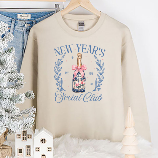 New Years Social Club DTF Transfer - T-SHIRT SIZE