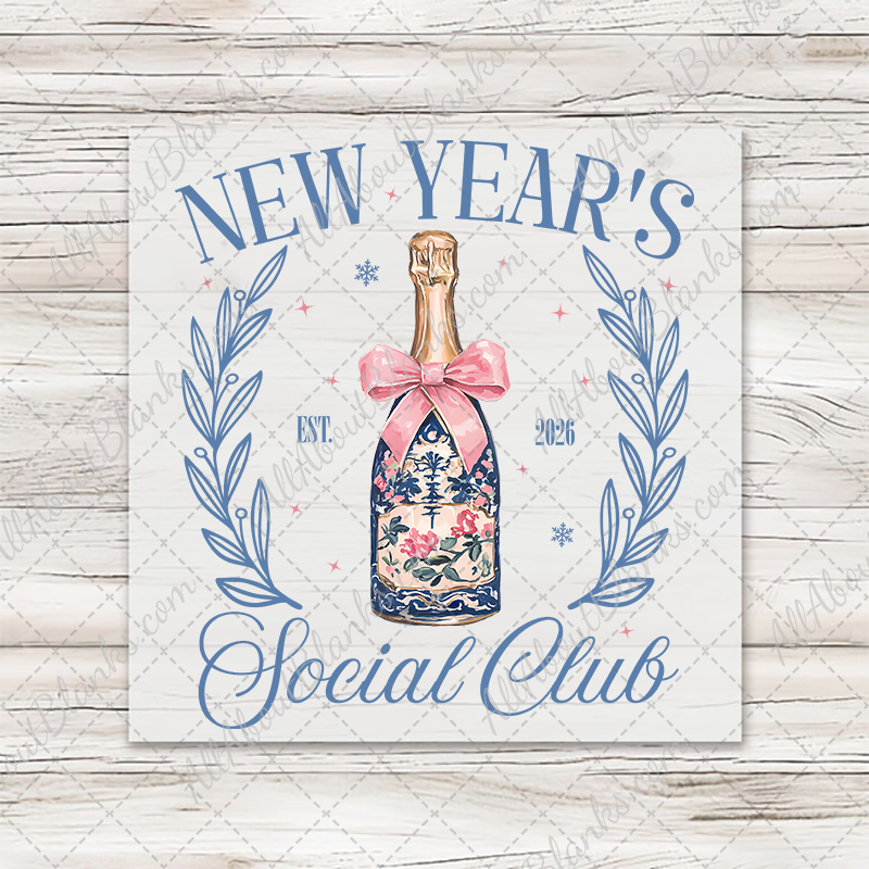 New Years Social Club DTF Transfer - T-SHIRT SIZE