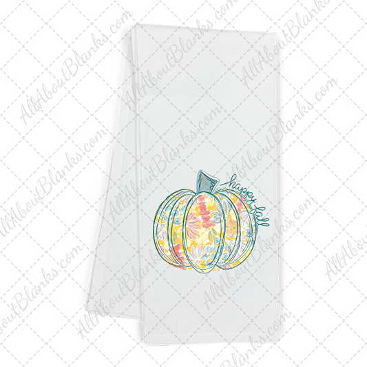 Orange Floral Pumpkin Transfer