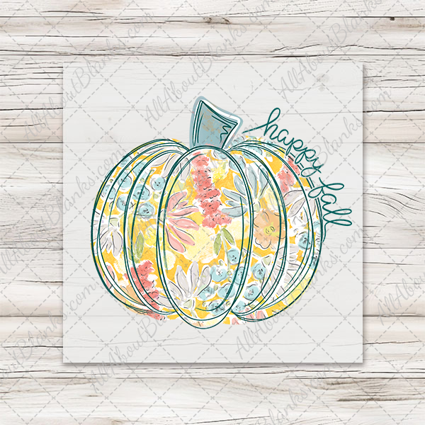 Orange Floral Pumpkin Transfer - T-SHIRT SIZE