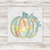 Orange Floral Pumpkin Transfer