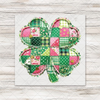 Patchwork Pink & Green Shamrock Transfer - T-SHIRT SIZE