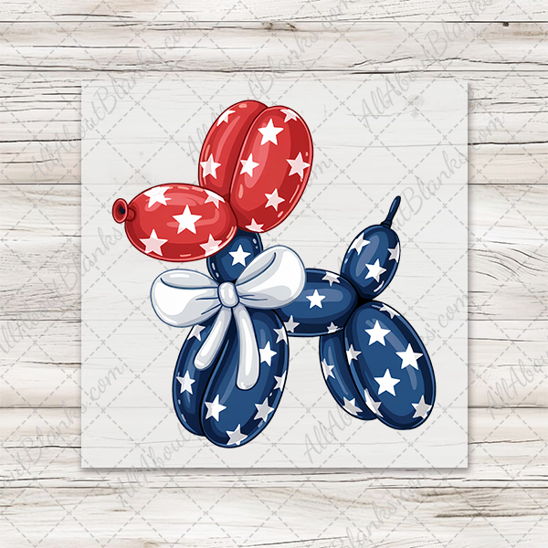 Patriotic Balloon Animal Transfer - T-SHIRT SIZE