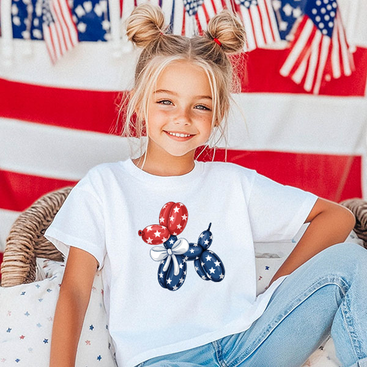 Patriotic Balloon Animal Transfer - T-SHIRT SIZE