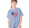 Patriotic Faux Sequin Heart Transfer - T-SHIRT SIZE