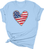 Patriotic Faux Sequin Heart Transfer