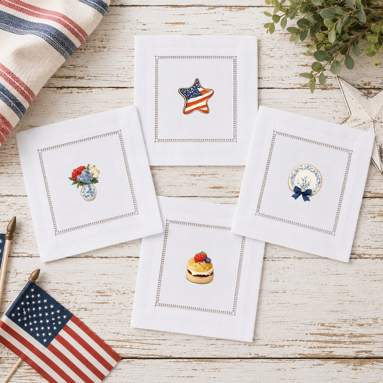 Patriotic Tea Party 2 - COCKTAIL NAPKIN SIZE