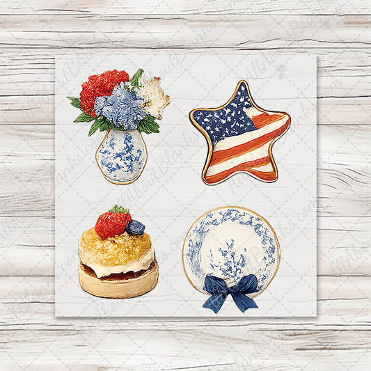 Patriotic Tea Party 2 - COCKTAIL NAPKIN SIZE
