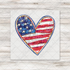 Patriotic Faux Sequin Heart Transfer