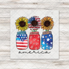Patriotic Sunflower Mason Jars Transfer - T-SHIRT SIZE