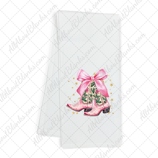 Pink Holiday Cowgirl Boots Transfer