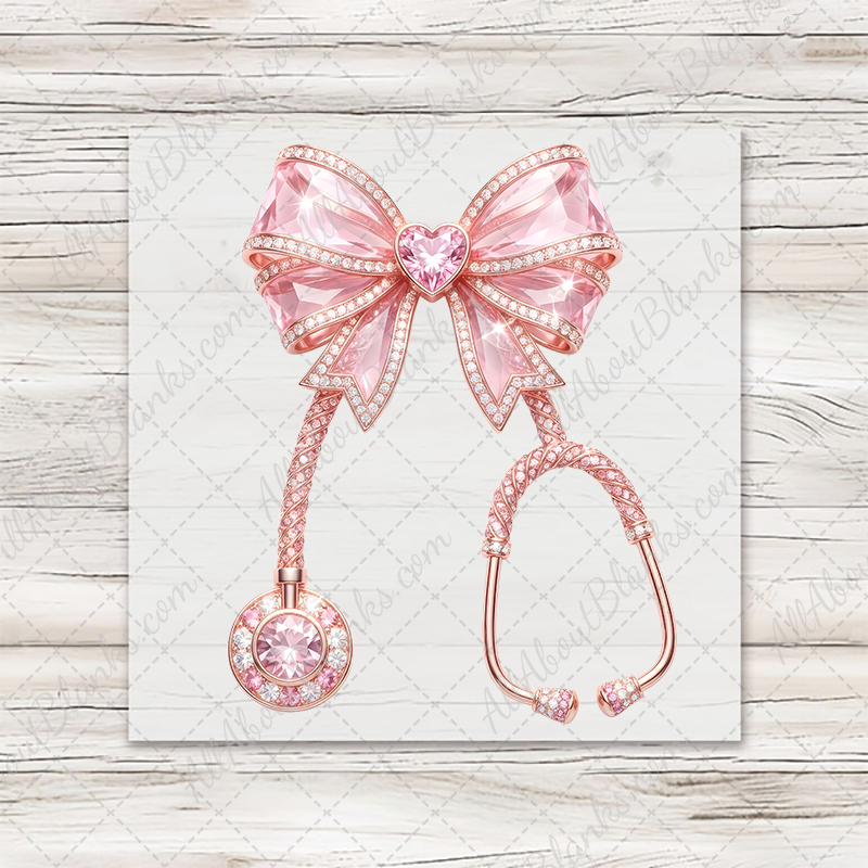 Pink Rhinestone Stethoscope Transfer