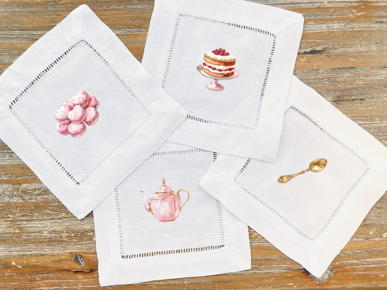 Pink Tea Party 1 - COCKTAIL NAPKIN SIZE