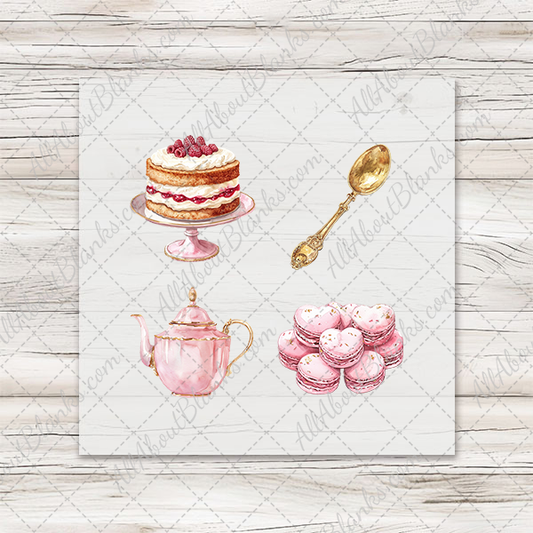 Pink Tea Party 1 - COCKTAIL NAPKIN SIZE