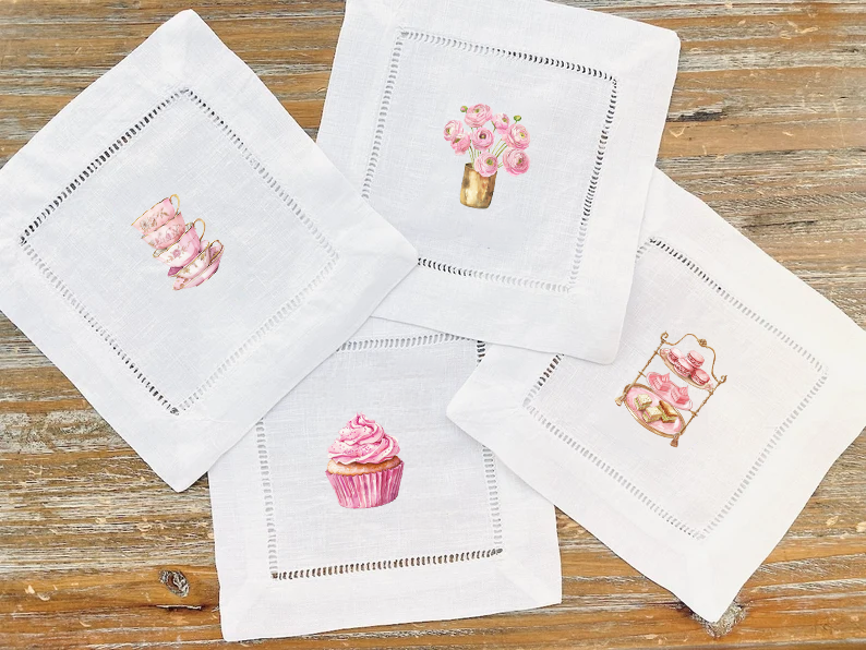 Pink Tea Party 2 - COCKTAIL NAPKIN SIZE