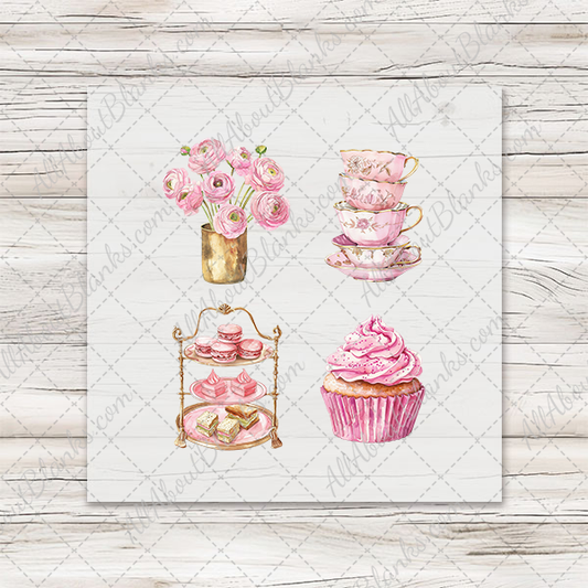 Pink Tea Party 2 - COCKTAIL NAPKIN SIZE