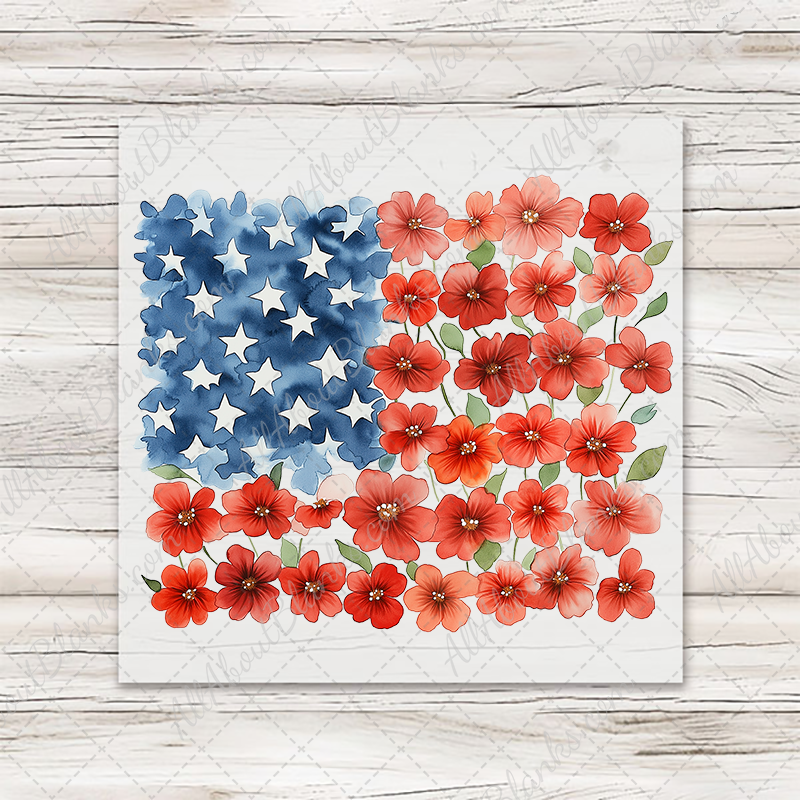 Poppies American Flag - T-SHIRT SIZE