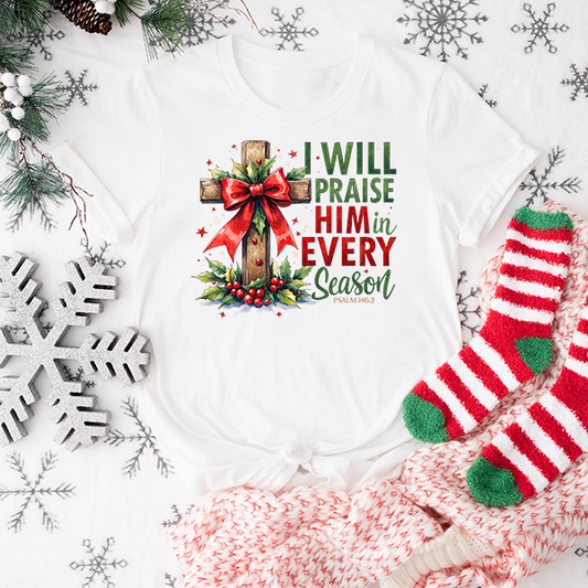 Praise Him Every Season Transfer - T-SHIRT SIZE