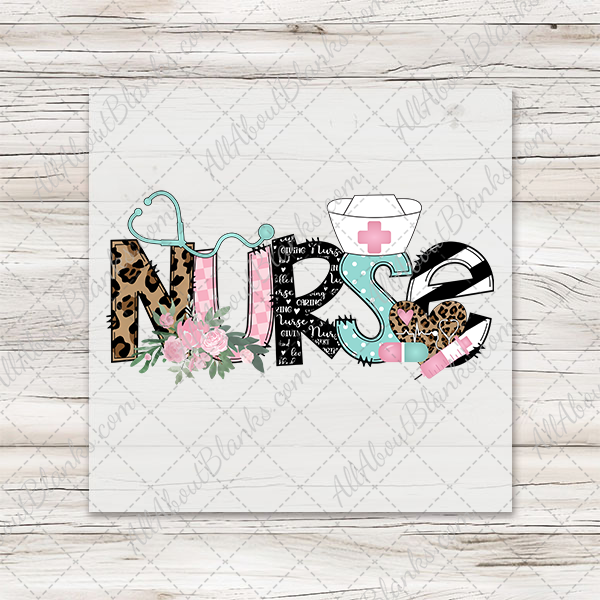 Preppy Cheetah Nurse Transfer - T-SHIRT SIZE