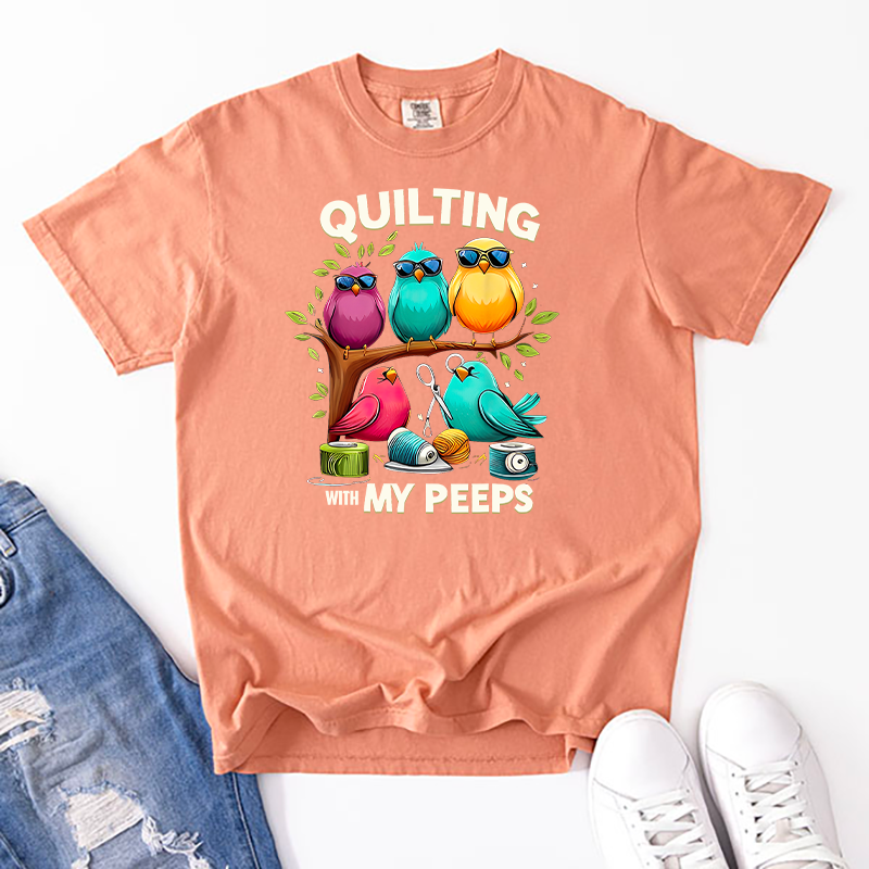 Quilting With My Peeps Transfer - T-SHIRT SIZE