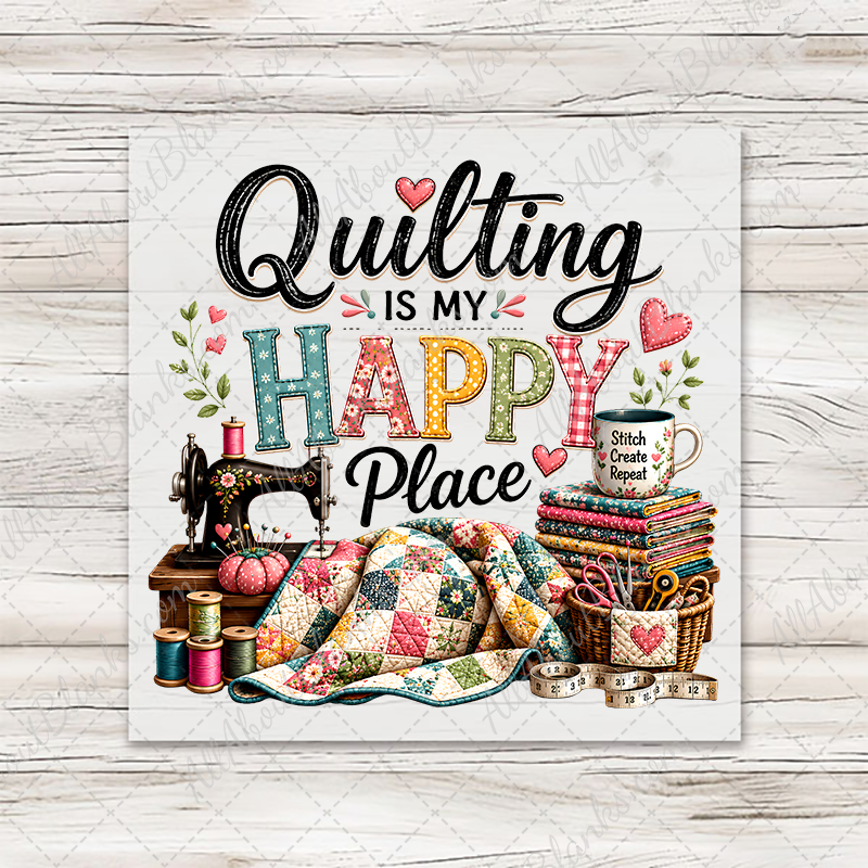 Quilting Is My Happy Place Transfer