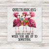 Quiltnanigans Flamingos Transfer - T-SHIRT SIZE
