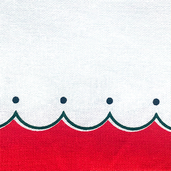 Printed Christmas Scallop Border Towel