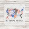 Retro American Floral Map Transfer - T-SHIRT SIZE
