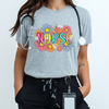 Retro Floral Nurse Transfer - T-SHIRT SIZE