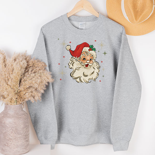 Retro Red Santa Face Transfer - T-SHIRT SIZE