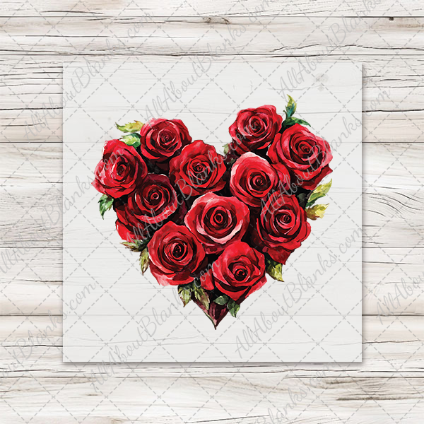 Roses Valentine Heart DTF Transfer - T-SHIRT SIZE