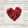 Roses Valentine Heart DTF Transfer - T-SHIRT SIZE