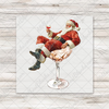 Santa Claus In Champagne Glass Transfer