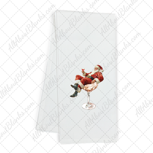 Santa Claus In Champagne Glass Transfer