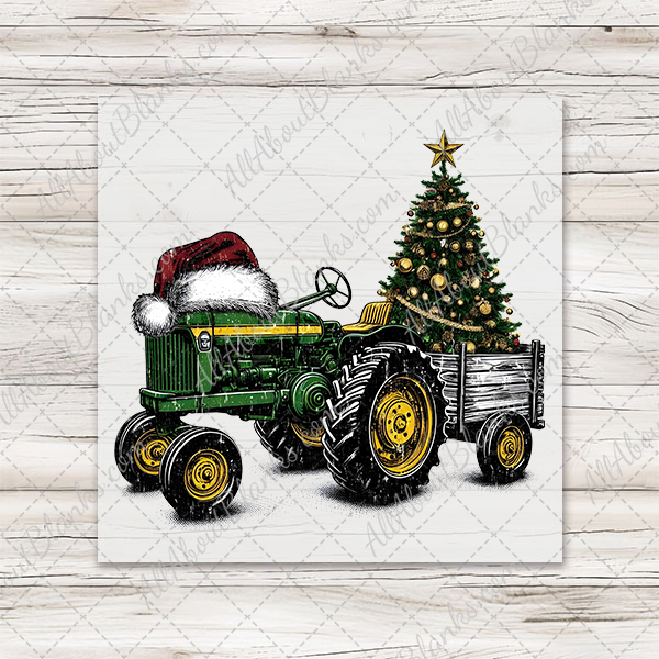 Santa Hat On John Deere Transfer