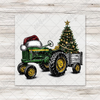 Santa Hat On John Deere Transfer - T-SHIRT Size