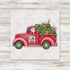 Santa In A Red Truck Transfer