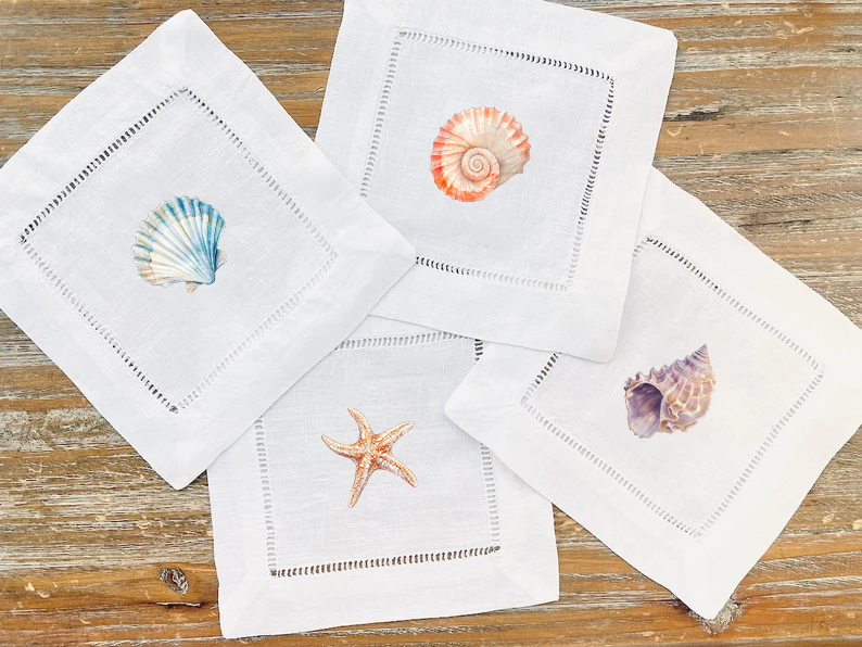 Seashells - COCKTAIL NAPKIN SIZE