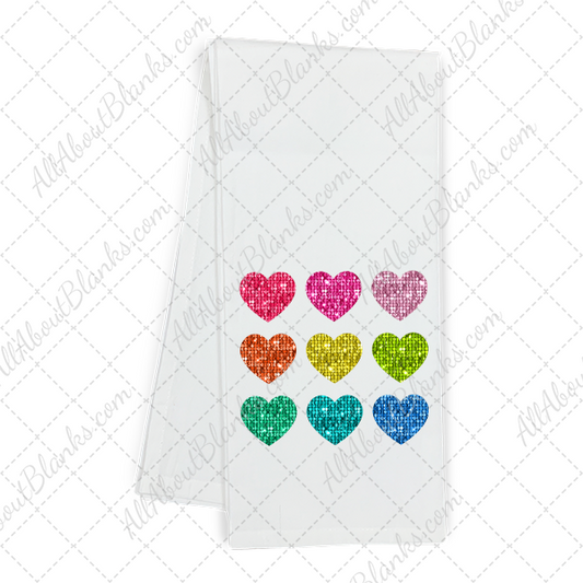 Sequin Rainbow Hearts DTF Transfer