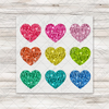 Sequin Rainbow Hearts DTF Transfer